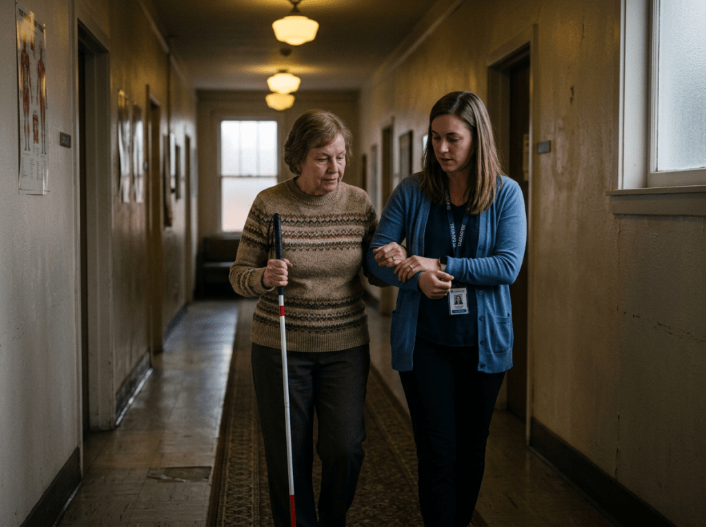 Relaxation pour personnes malvoyantes, non-voyantes ou personnes à mobilité réduite.