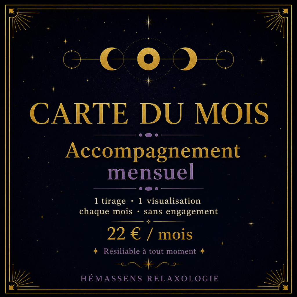 Carte du mois accompagnement tarot hypnose mensuel